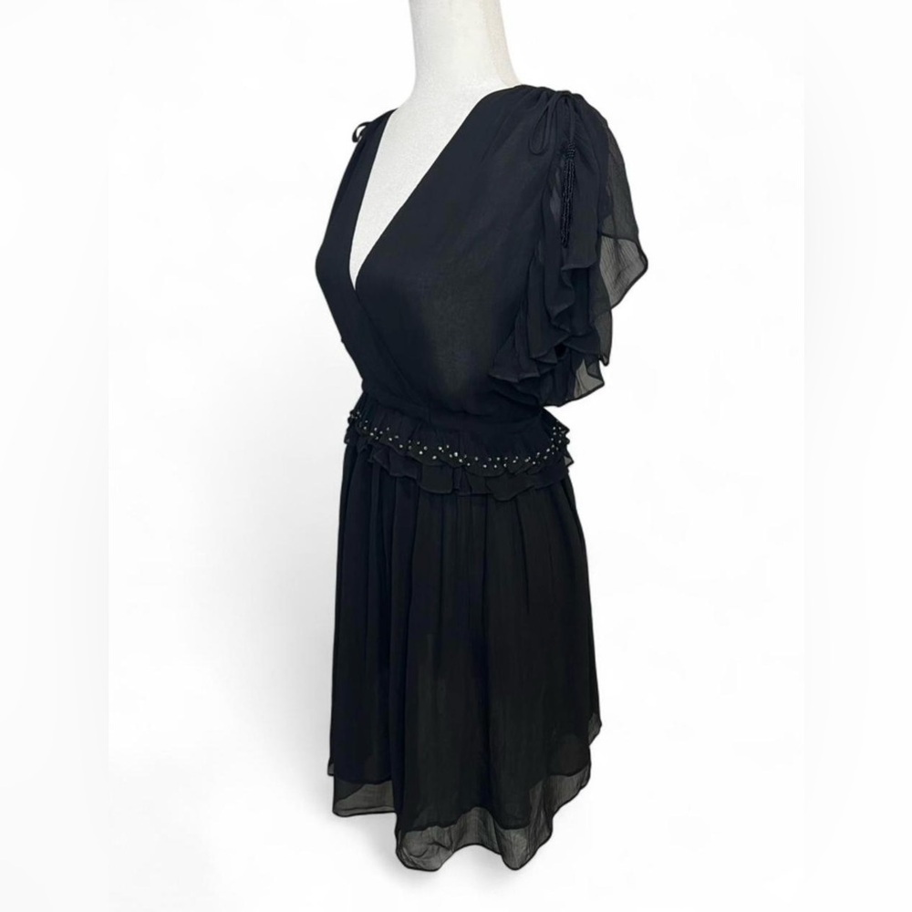 Secret mission Camille Flutter Sleeve Black Mini Dress - Picture 3 of 8